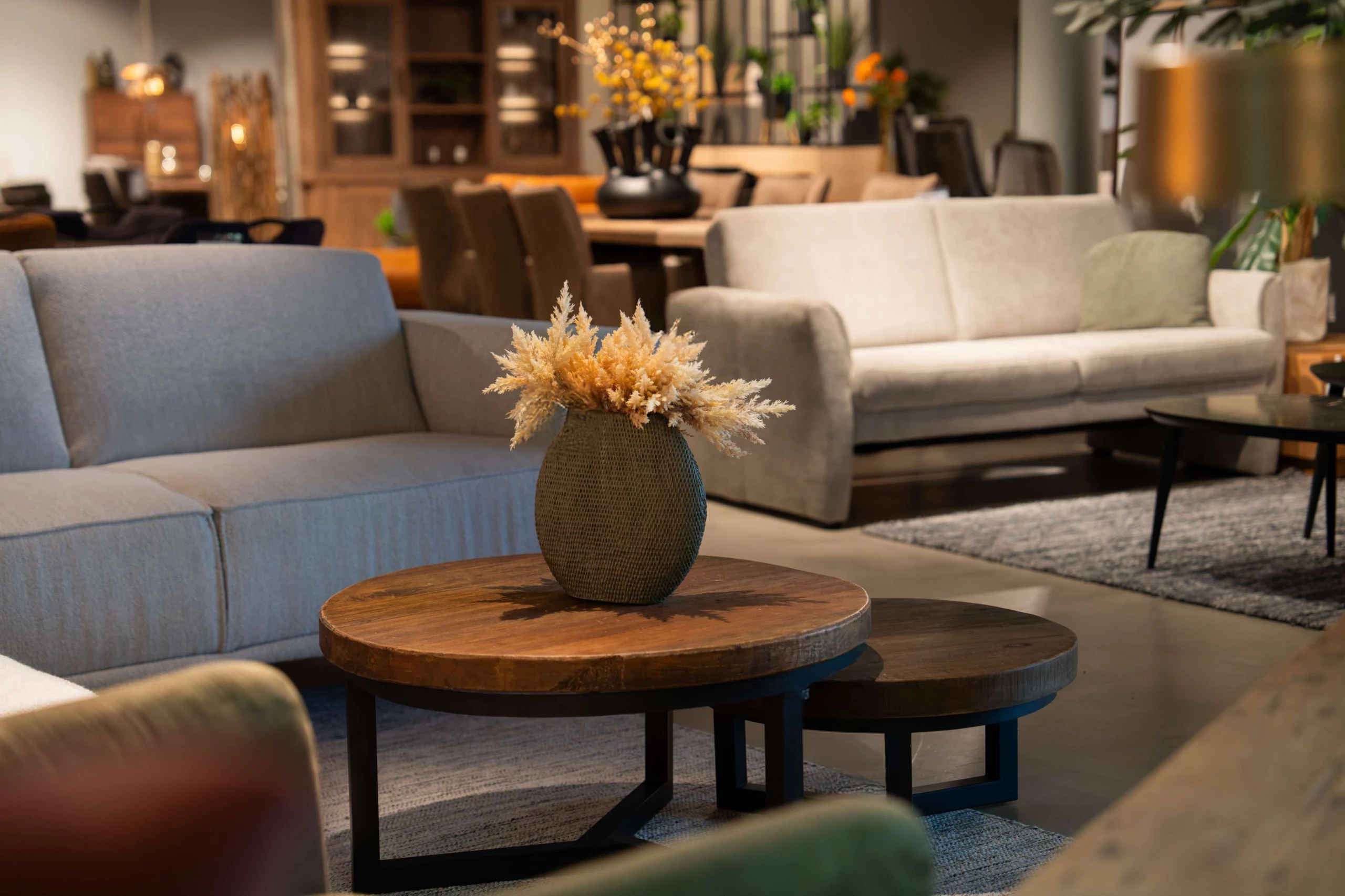 Industriële salontafel met accessoires