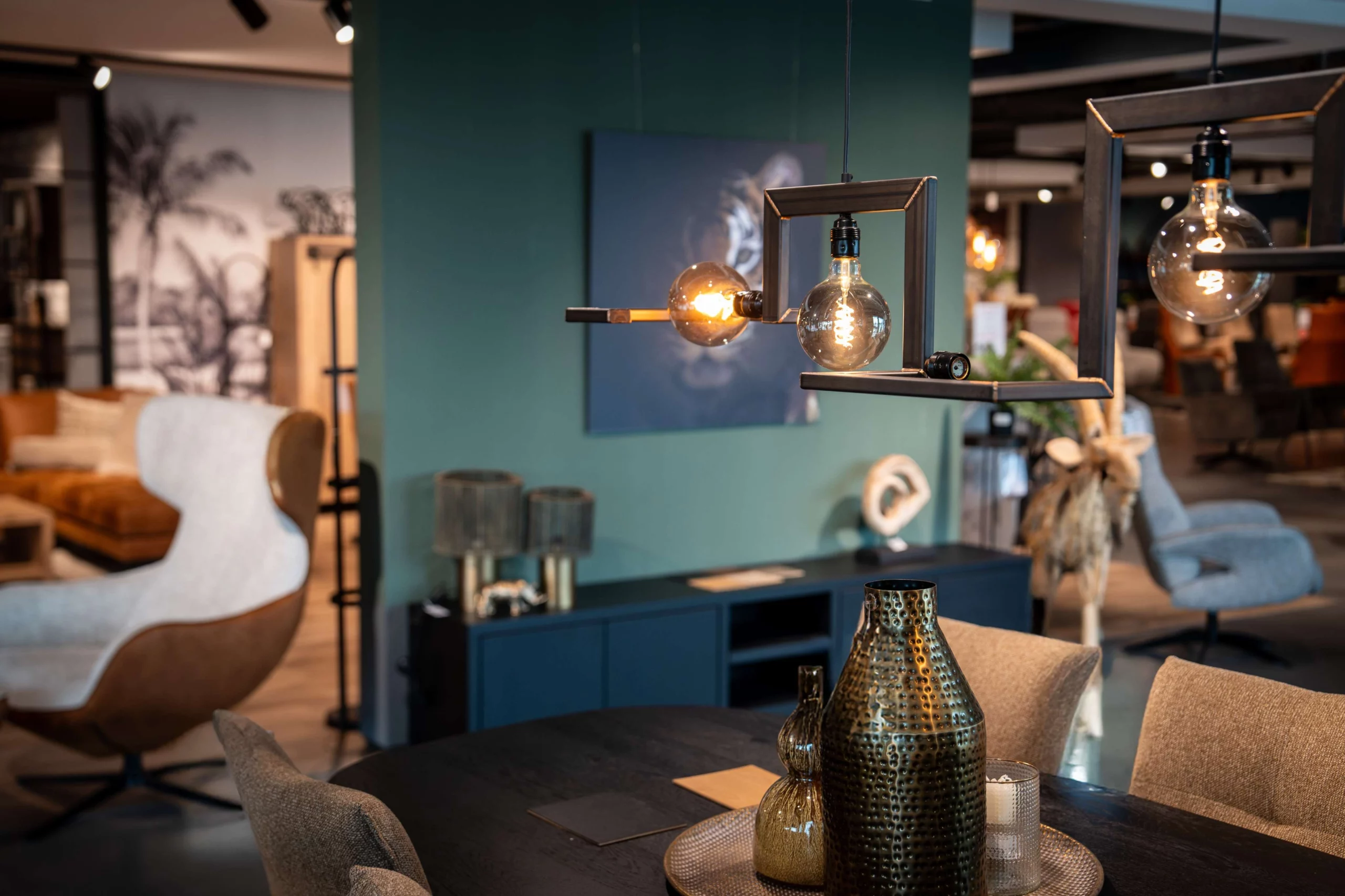 Industriële woonstijl stalen frame lamp