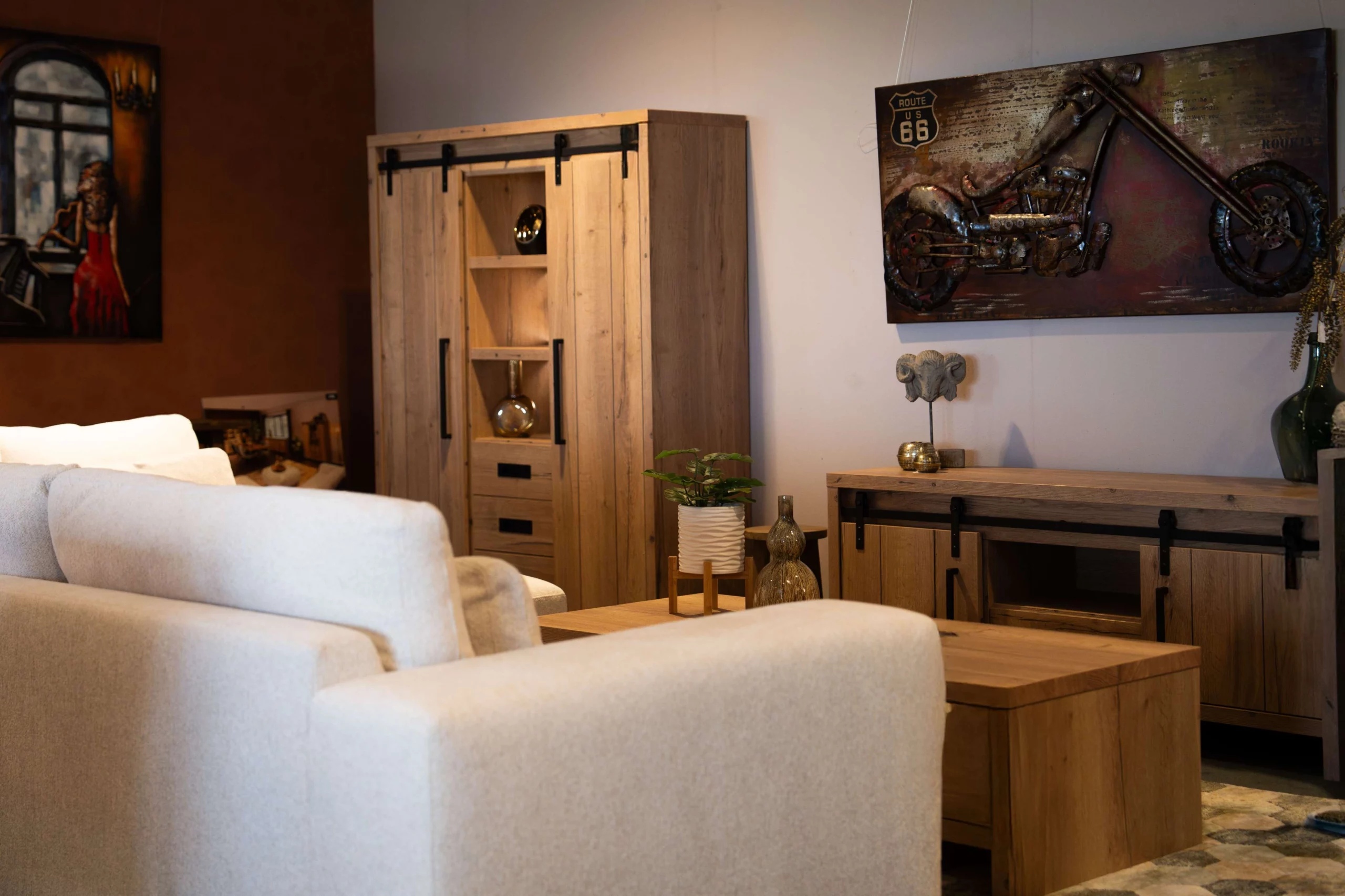 Tv-meubel en wandkast, hout