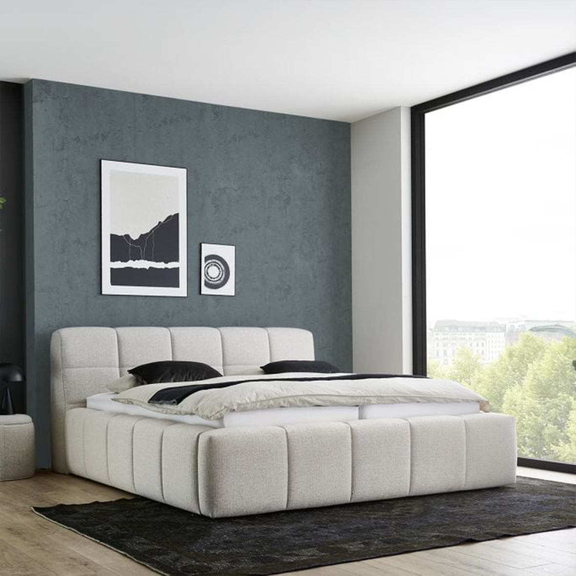 Wit bed met hokjes