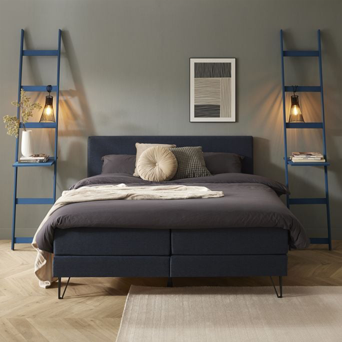Zwarte boxspring