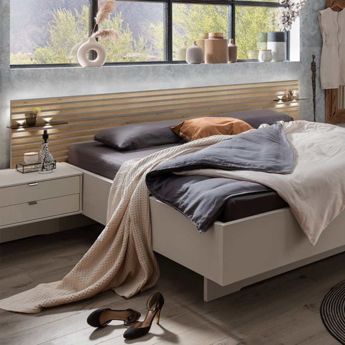 Bed sfeerfoto met verschillende kleuren